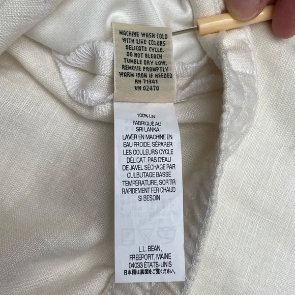 L.L. Bean Linen Classic Fit Straight Midi Skirt Size 18 Reg White A Line Basic - Picture 10 of 16
